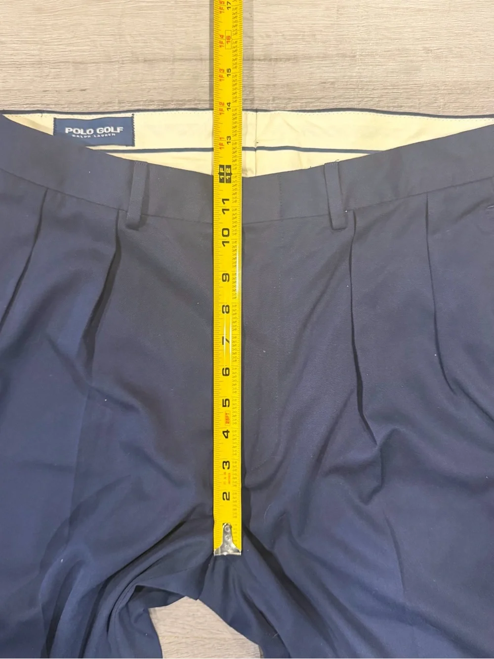 Polo Ralph Lauren Men's Siena Herringbone Navy Cotton Pleated Pants Sz 32